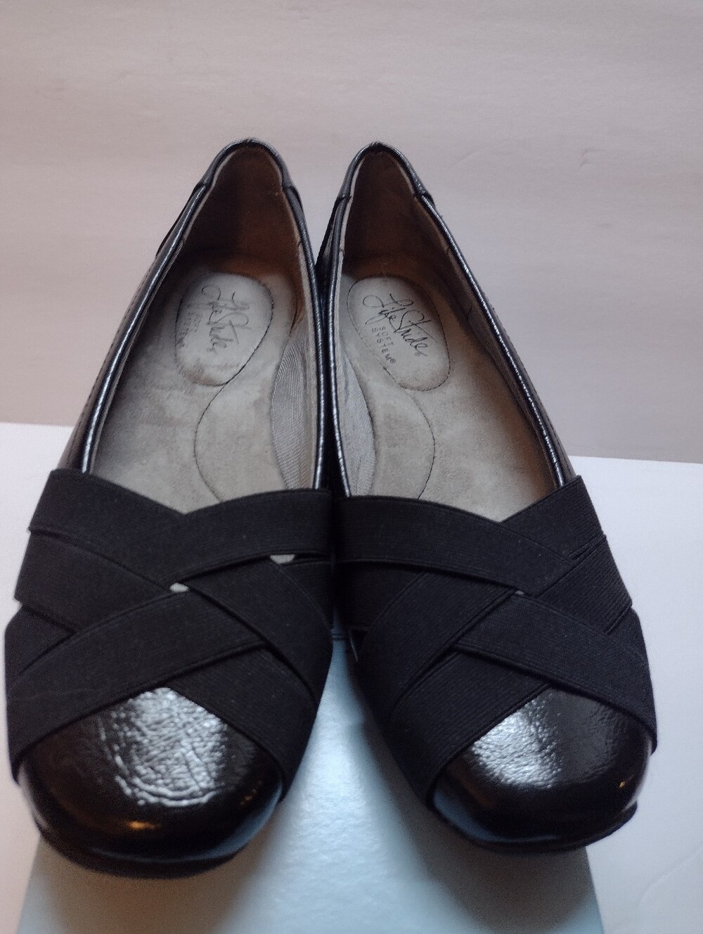 Lifestride Daisie ARZ/Patent Leather Shoes Women's Size 8N Black W/Box Comfort